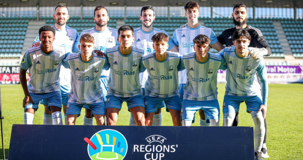 Selección galega UEFA no seu último partido contra Castela e León. FUTGAL